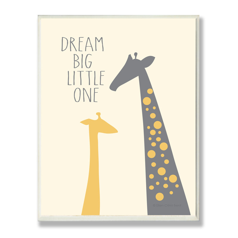«Dream Big Little One», art sur toile, H 13 po x l 19 po, Plaque murale