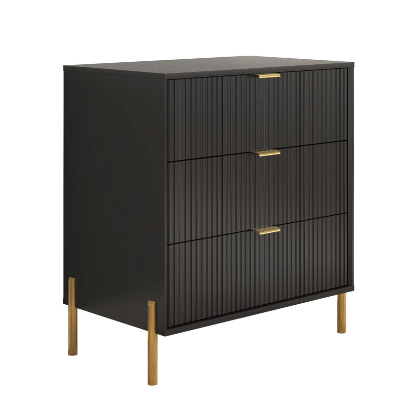 Williamsville 29'' W Nightstand, Gold/Black