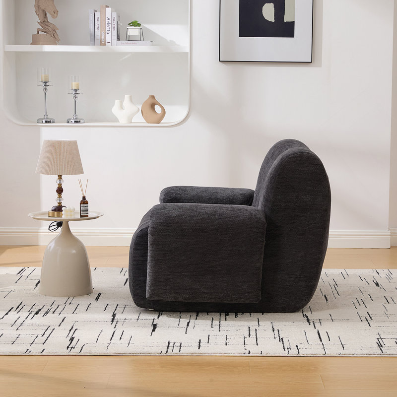 Fauteuil d'appoint large et surdimensionné rembourré, Noir