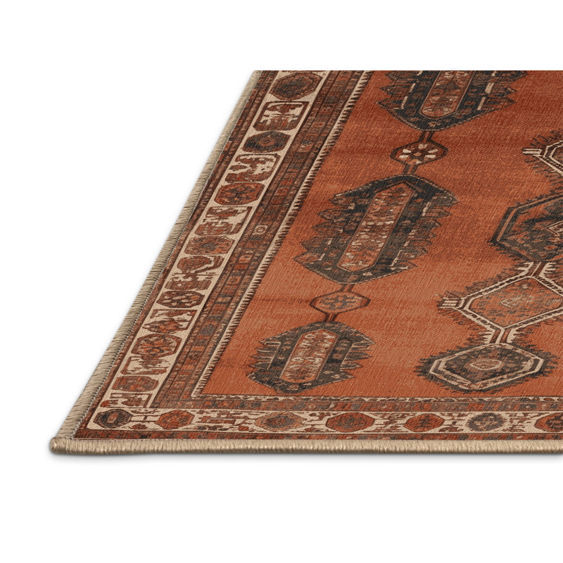 Tapis brun lavable à la machine, Carré 5 pi