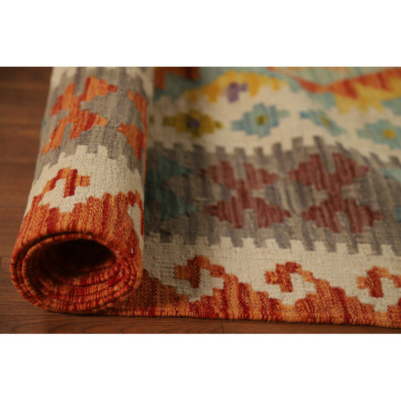 Tapis oriental kilim en laine à tissage plat 10 x 16