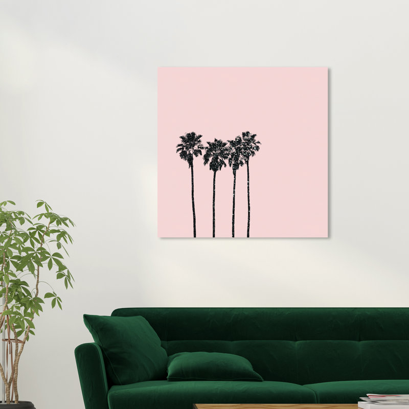 Impression sur toile rose moderne et contemporaine à motif floral et botanique, H 30 po x l 30 po x P 0,8 po