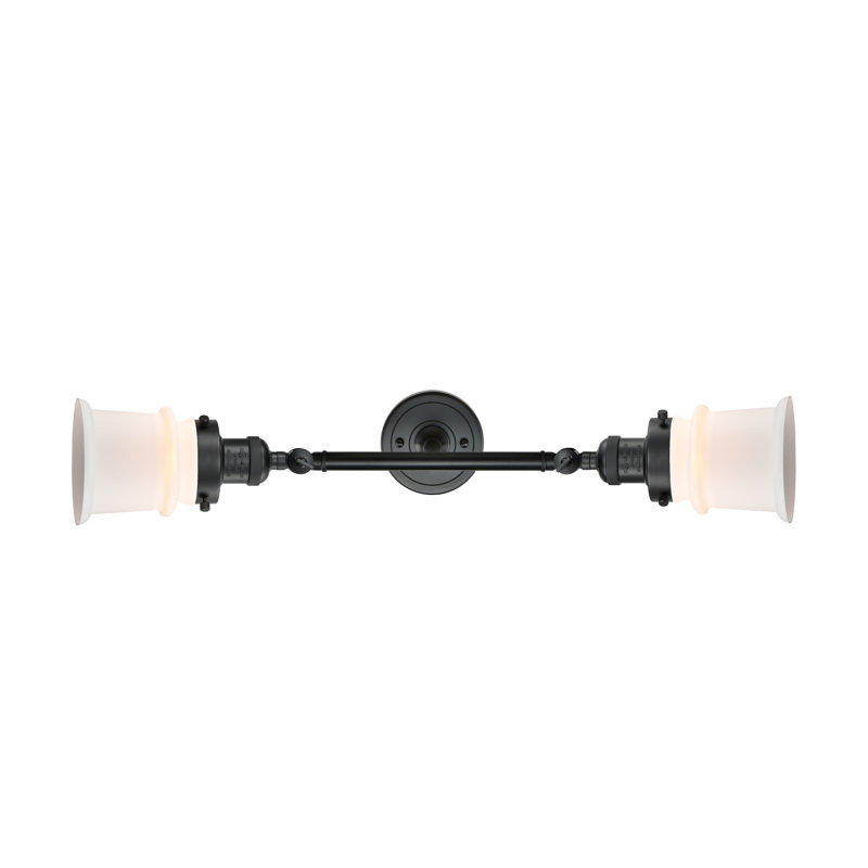 Éclairage pour salle de bain 2 lumières Alexandira, Boîtier blanc mat, Noir mat, Ampoule non incluse