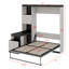 Lit escamotable double en bois avec bureau, tablettes et armoires de rangement