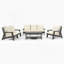 Causeuse d'extérieur avec coussin et jardin en grain de bois-524485402-524485397