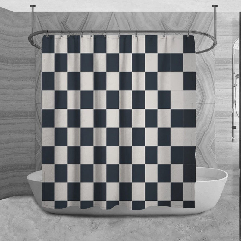 Rideau de douche à carreaux Ahearne, H 73 po x l 70 po
