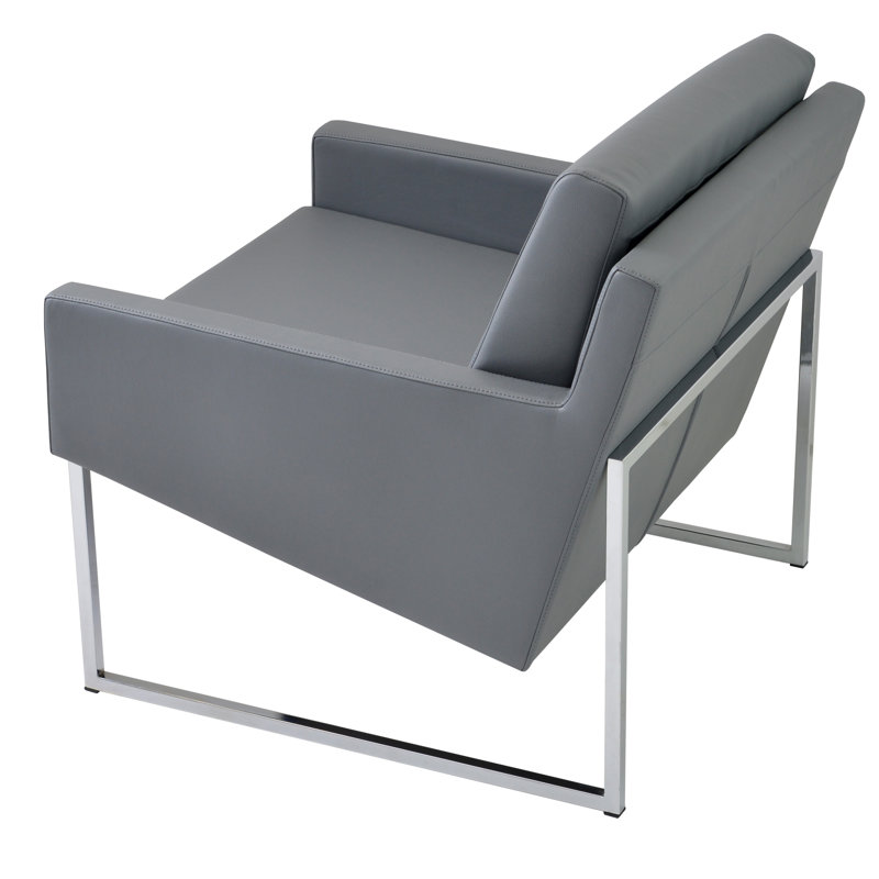 Fauteuil Nova, Similicuir gris