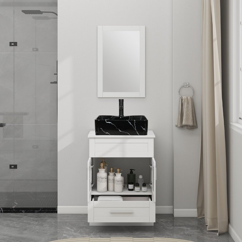 Ensemble de meuble-lavabo simple 24 "avec miroir