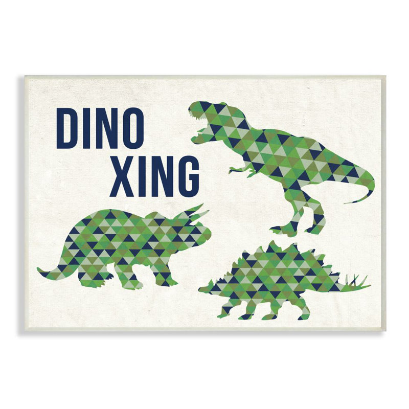 «Lamanna Dino Crossing Dinosaur Kids», art textuel, H 13 po x l 19 po x P 0,5 po, Plaque murale