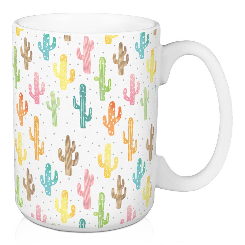 Grande tasse à café colorée cactus Alejandro