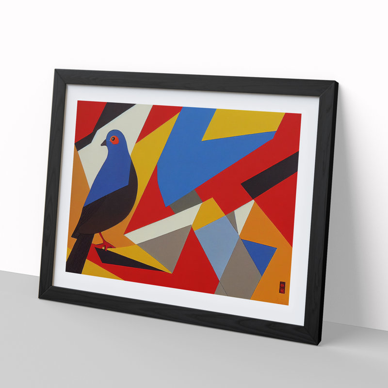 Abstract Pigeon Bird Vol.6 - Framed Print, Black, 46cm H x 64cm W x 2cm D
