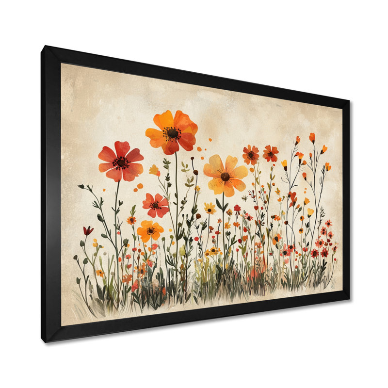 Iverson - Floral Wall Art, Reproduction encadrée d'une seule photo, Black, 12" H x 20" W
