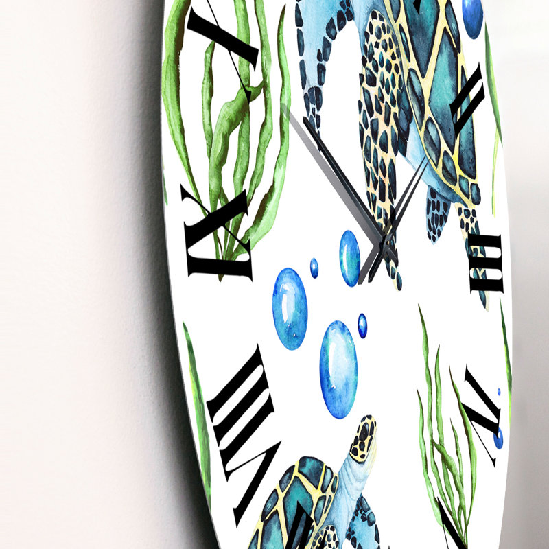 Horloge murale à motif algues et bulles, Moyen