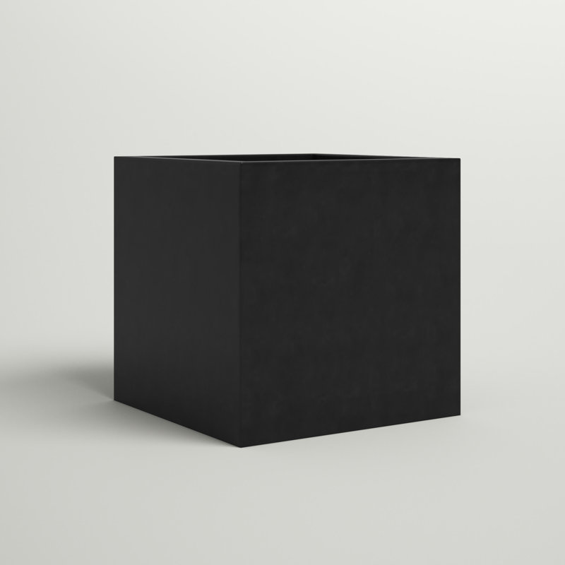 Pot de fleurs en fibre de pierre Eastvale, Noir, H 16 po x l 16 po x P 16 po
