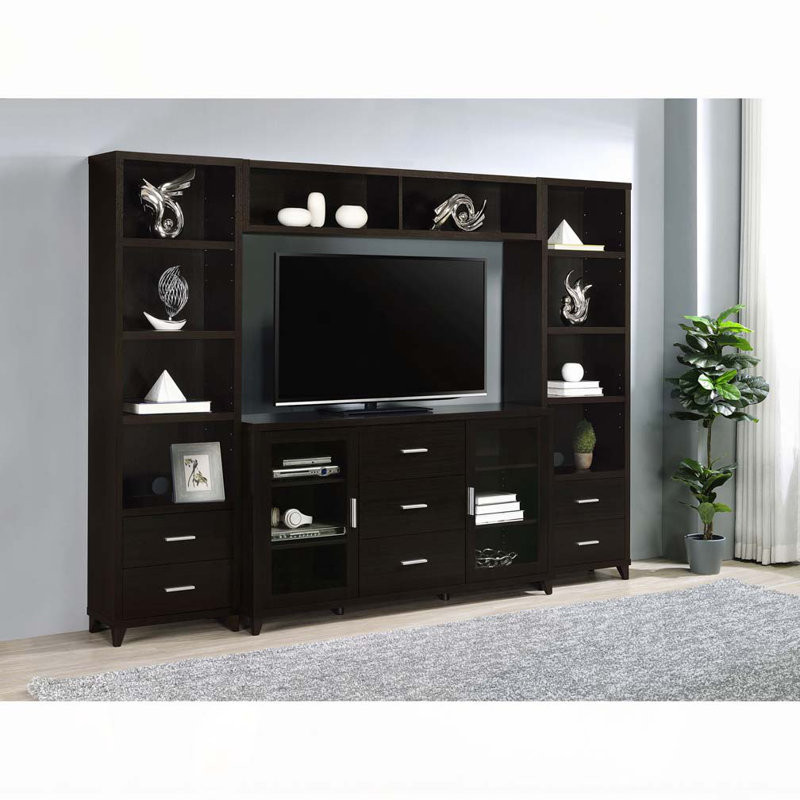 Nyler Cappuccino 3-drawer Rectangular TV Console