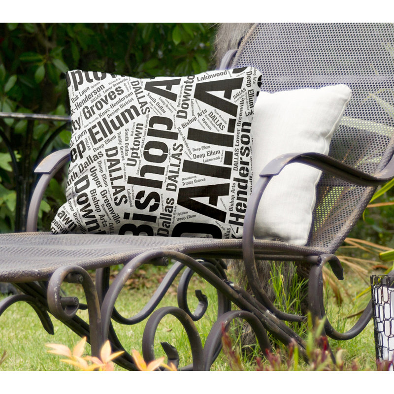 Coussin décoratif intérieur/extérieur dallas, Oui, H 18 po x l 18 po, Noir