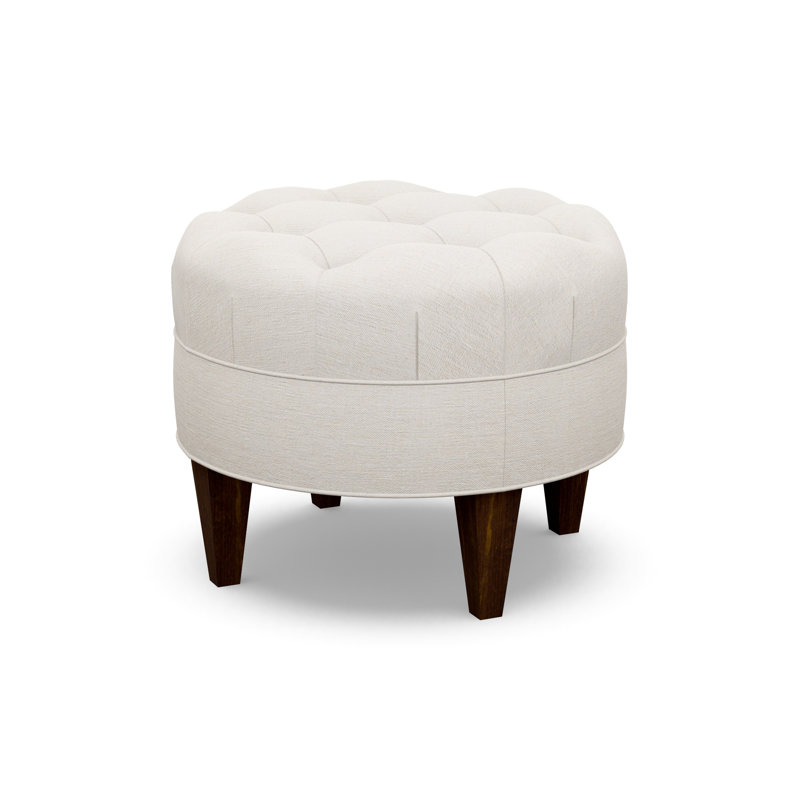 Round Tufted Ottoman, 7064-88, Walnut