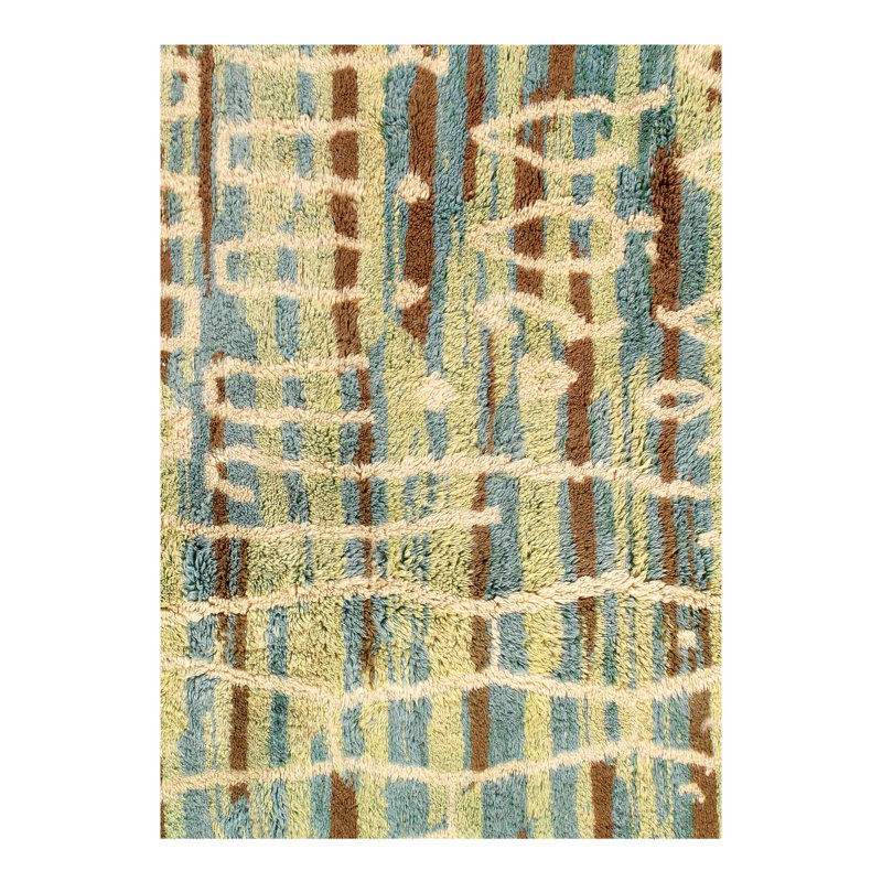One-of-a-Kind Rectangle 13" x 11"5" Hand Knotted Area Rug