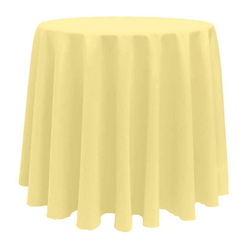 10 Pack Round Polyester Linen Tablecloth, Cornsilk, 132" x 132"