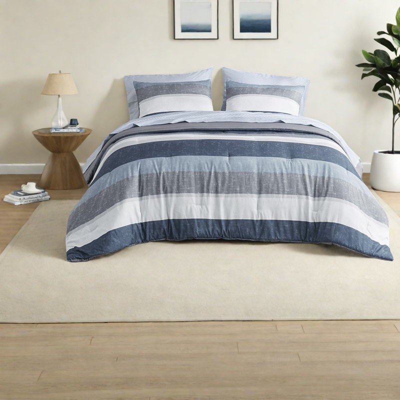 Complete Bedding Sets Full Polyester Modern Stripe Design For Home
