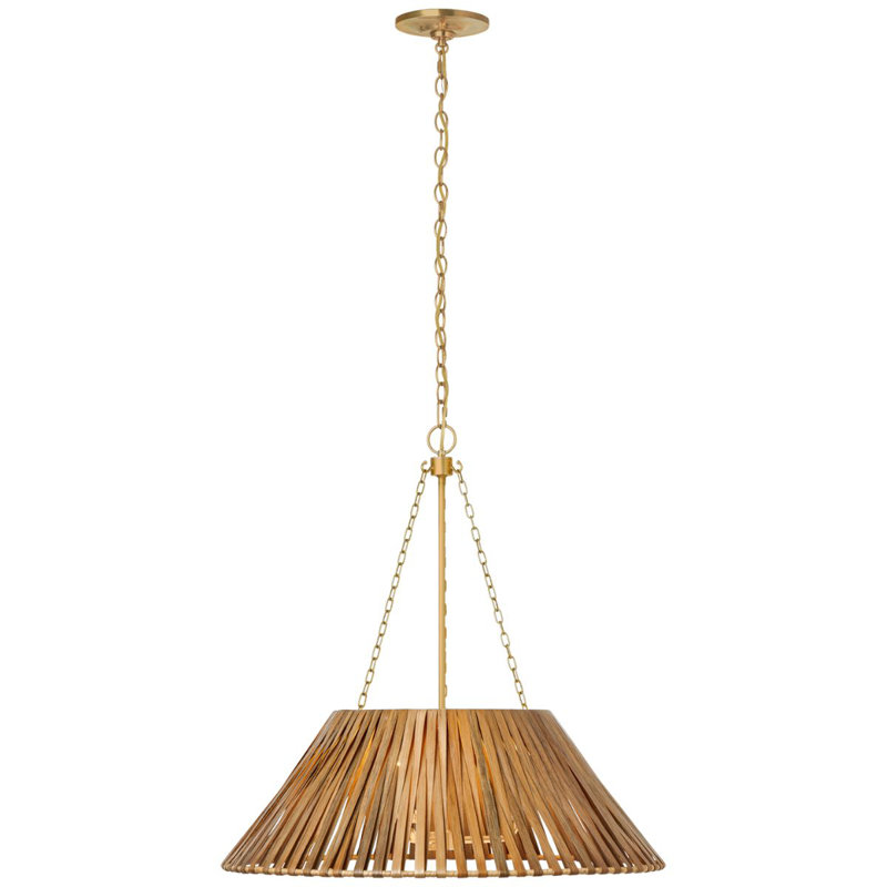 Corinne 3 - Light Pendant, Natural Wicker, Polished Nickel