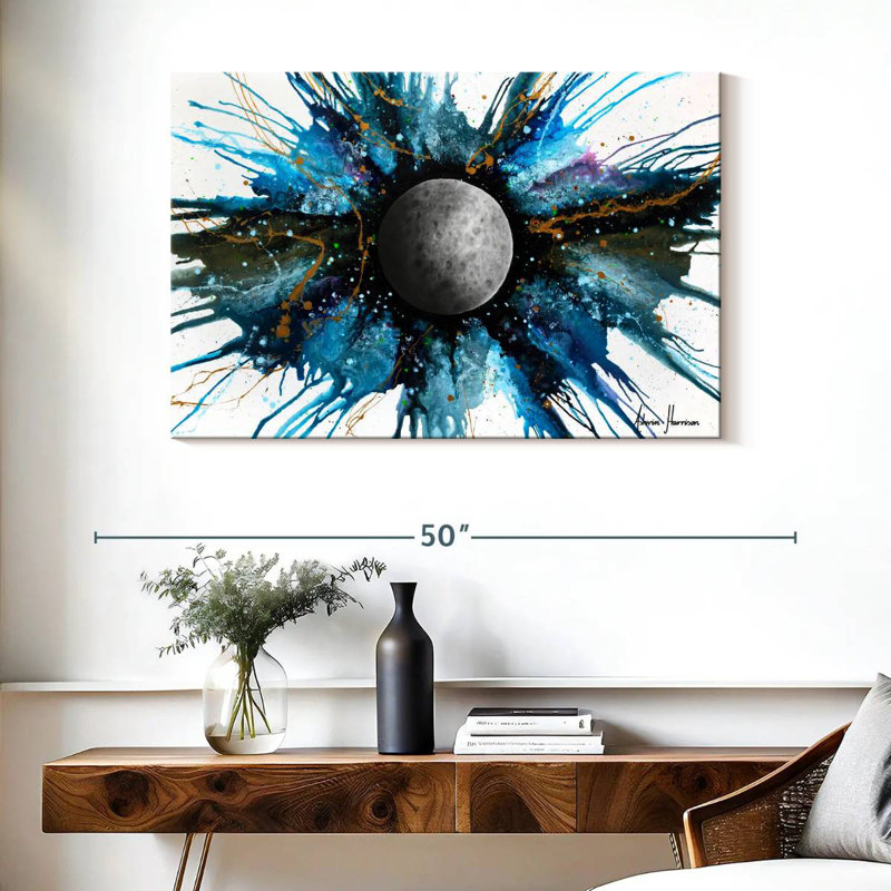 Oberle Abstract Universe - A Distant Moon, 26" H x 39" W