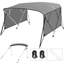 Dessus de bateau 54 po H 54 po: toile en polyuréthane marine 600D, rideaux latéraux translucides à fermeture à glissière, structure en aluminium de 1 po, soleil imperméable (version rideau latéral translucide)-125517068