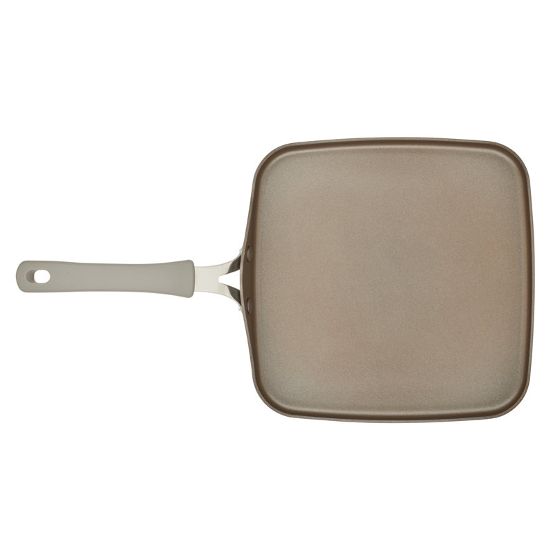 Gray Nonstick Aluminum Square Stovetop Griddle Pan, 11-Inch