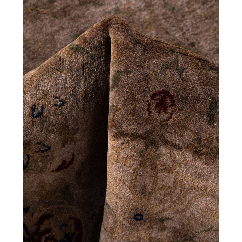 Overdyed Hand-Knotted Wool Modern-Contemporary Brown Runner 2' 6" x 12' 3"