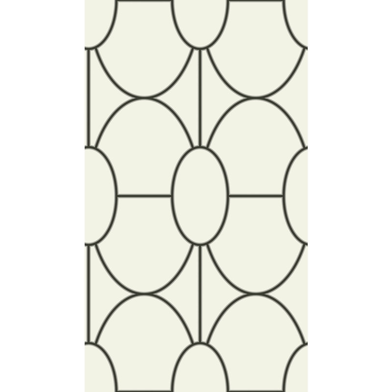 Riviera Geometric Wallpaper Roll, Black/White