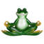 Statue de grenouille zen yoga qui prends la pose