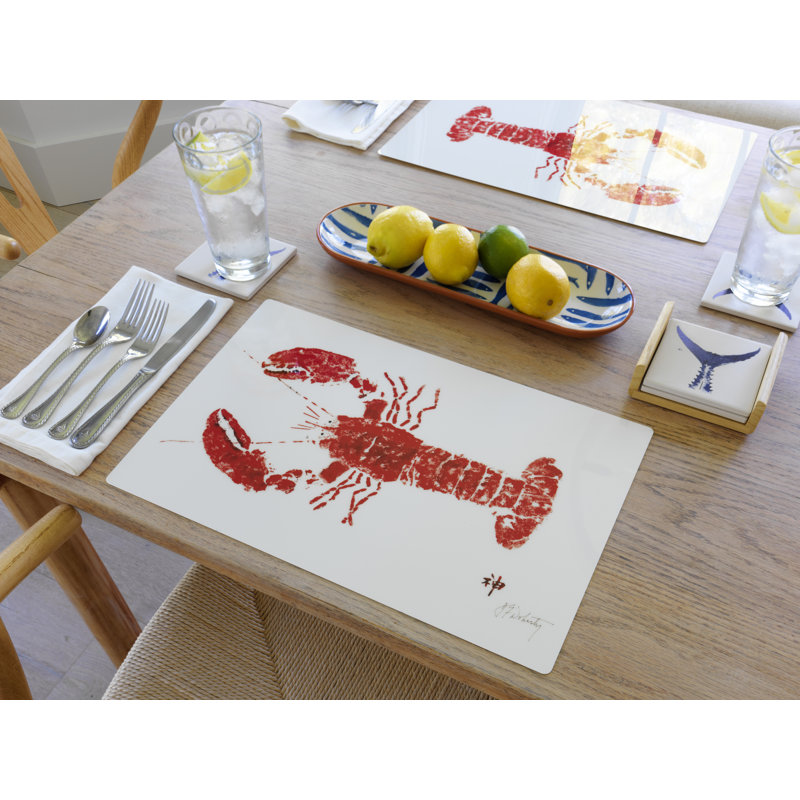Napperon homard - ensemble de 10 décorations de table nautiques rouges