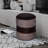 Tristan Whiskey Brown Leather Round Pouf Ottoman – Modern Accent Footstool 