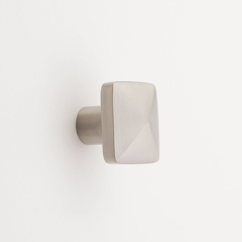 Madelyn Carter Craftsman Solid Brass Cabinet Hardware, Satin Nickel 1.25" Cabinet Knob, Satin Nickel