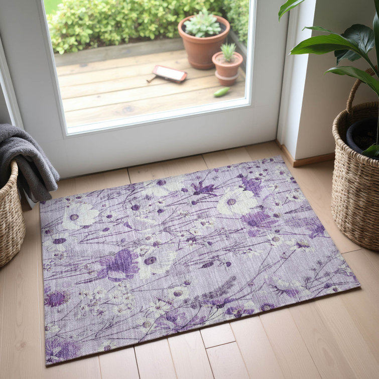 Premium Machine Washable Sykora AMF1500 Floral Rug