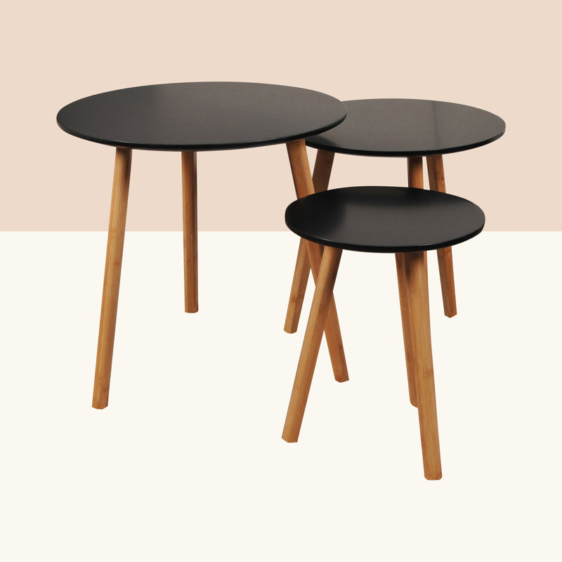 Conant 3 Piece Nest of Tables, Black