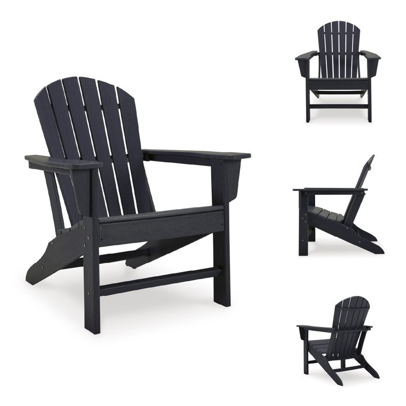 Chaise Adirondack pliante Emory, Noir, noir, noir, noir