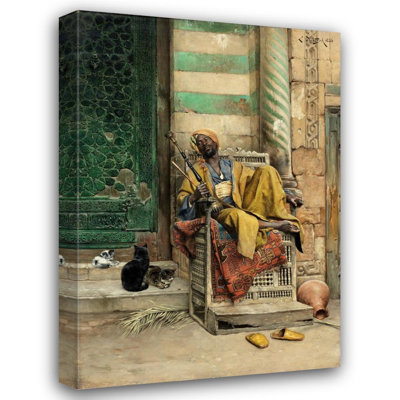 "The Goza Smoker" by  Ludwig Deutsch - Gallery Wrap Canvas Wall Art