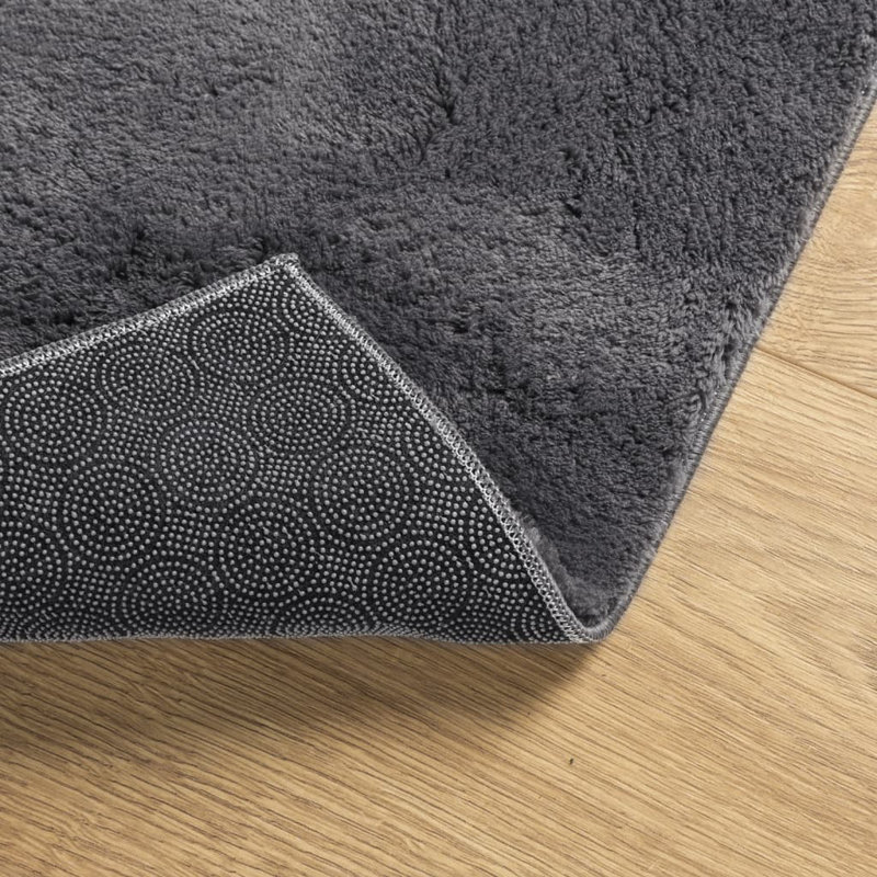 Rug "HUARTE" Short Pile Soft and Washable Anthracite, Rectangle 120 x 120cm