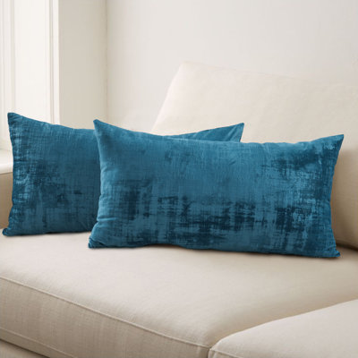 Housse de coussin rectangulaire en velours texturé