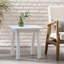 Table de bout rectangulaire en bois d'acacia SELMA en polyuréthane blanc