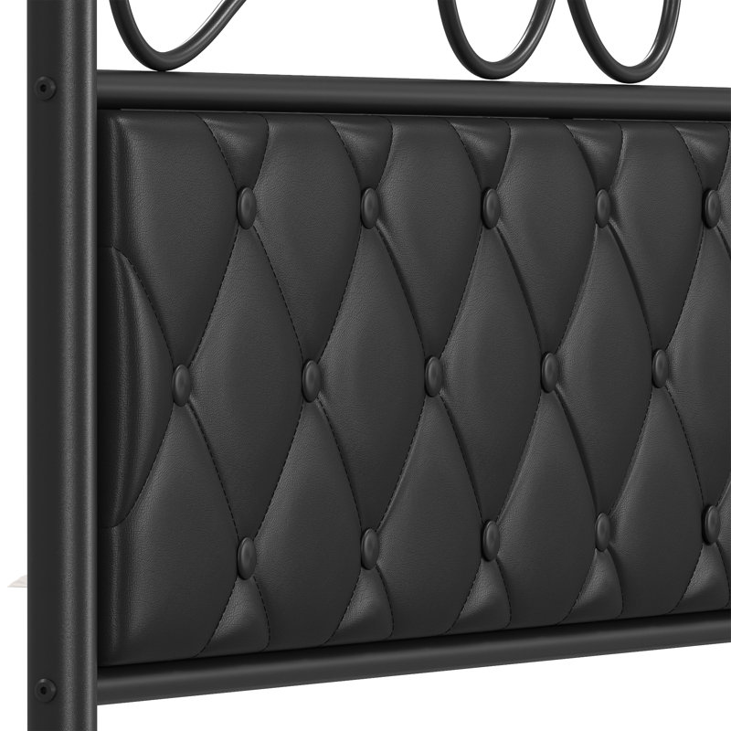 Retro Metal Upholstered Headboard With Elseline And Queen Sizes, Full / Double