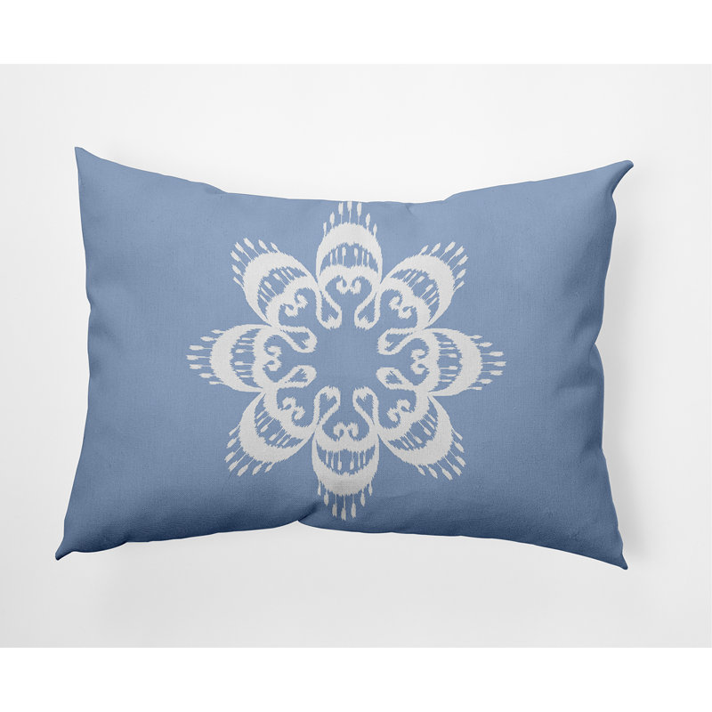Geometric Outdoor Reversible Throw Pillow, Blue