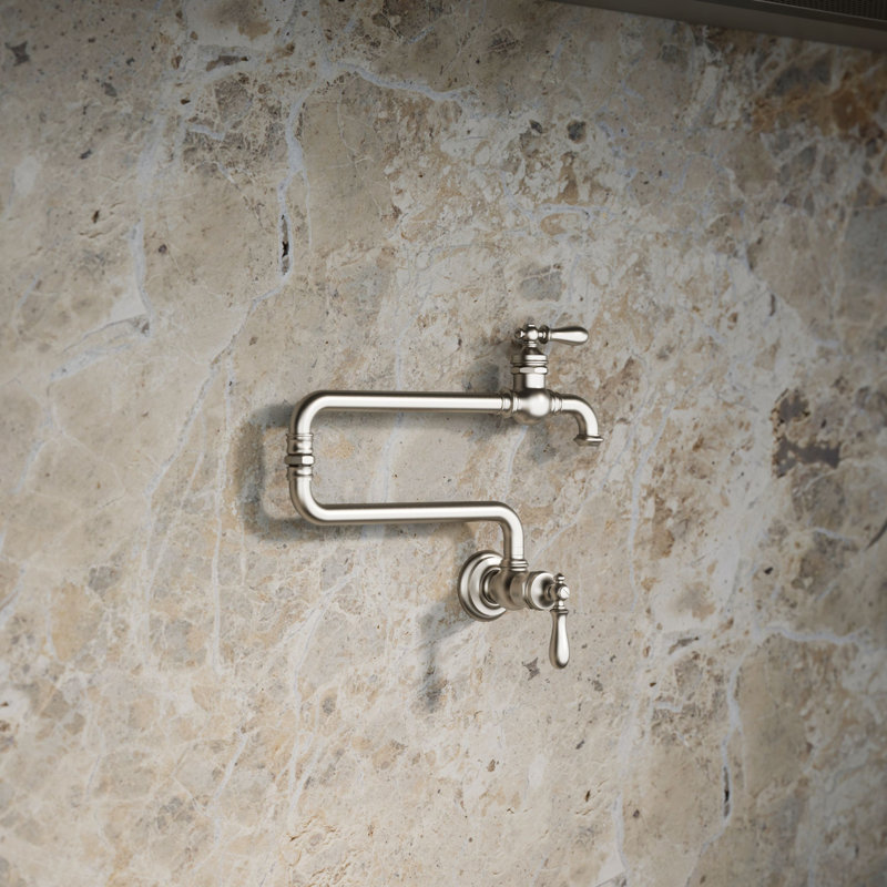 Artifacts® Single-Hole Wall-Mount Pot Filler, Vibrant Stainless