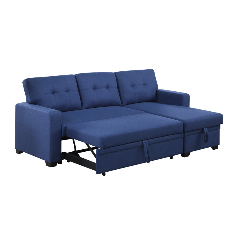 Canapé modulaire rembourré avec méridienne, Bleu