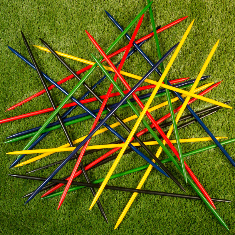 Hey! Play! Hey! Play! Lawn Games Solid Wood Giant Games with Carrying Case