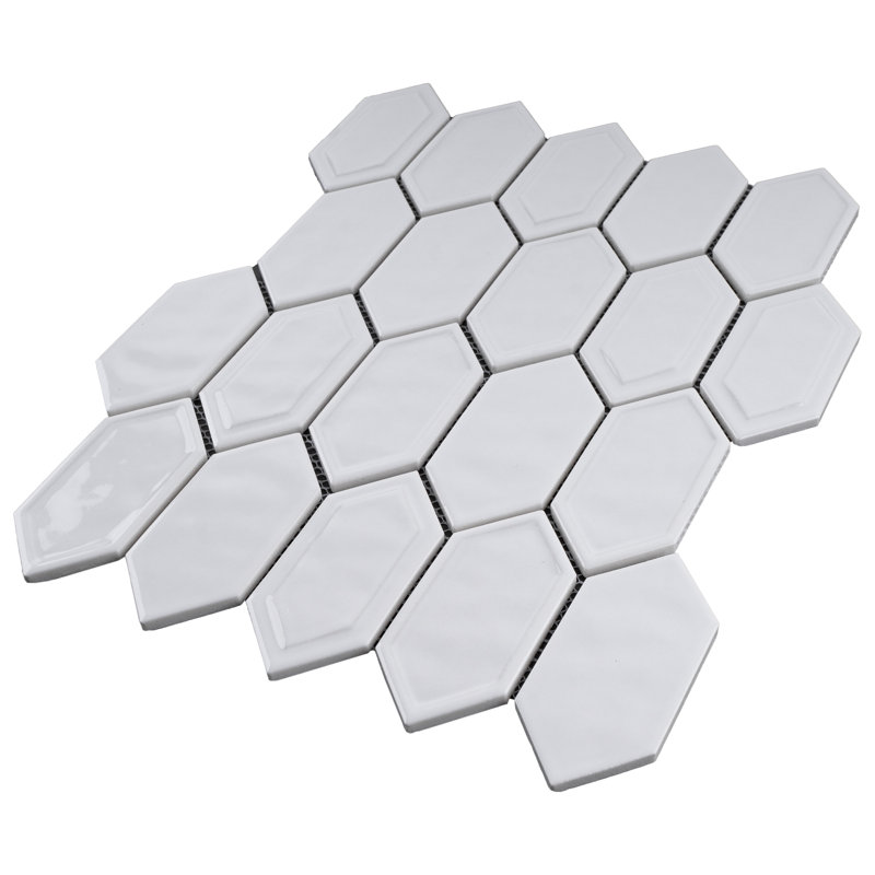 Carrelage mural mosaïque en verre 2 "x 4" Supreme Tile Bianca, Blanc