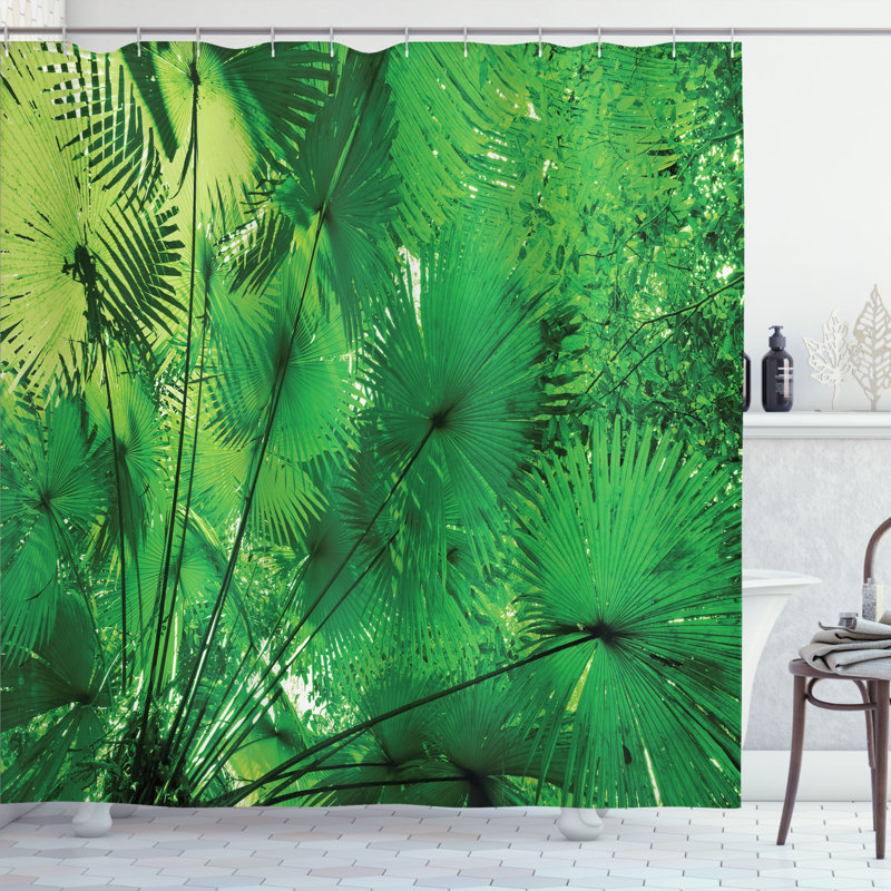 Ensemble de rideau de douche et crochets rainforest, H 70 po x l 69 po