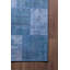 Tapis décoratif tissé bleu à patchwork-1109886987