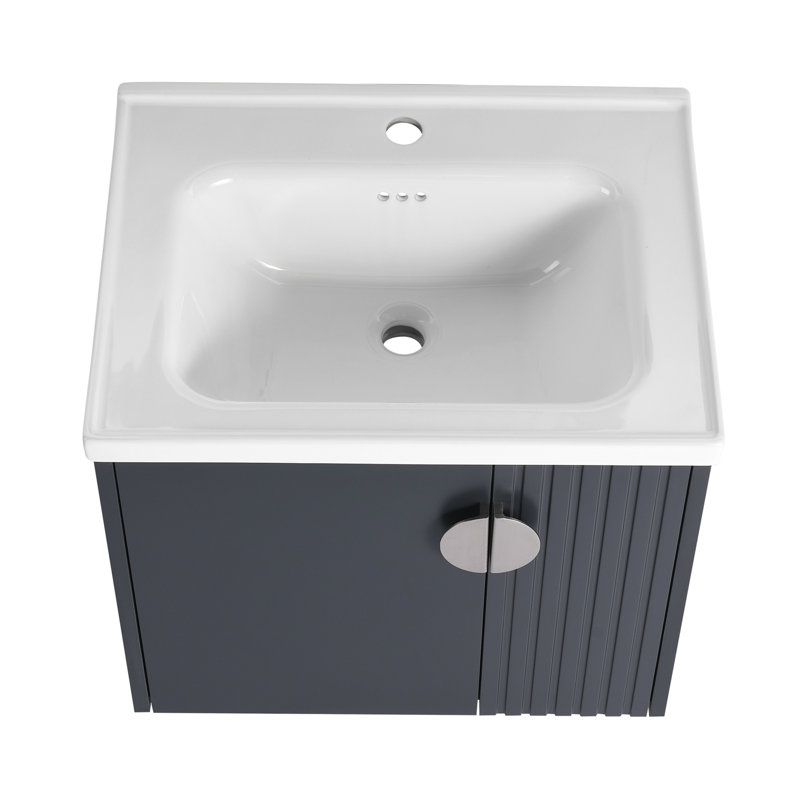 Meuble-lavabo 24 po avec lavabo, Noir, noir, noir, noir